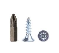 Marcopol - Confezione di 1000 viti per legno in acciaio zincato da 4,0 x 16 mm, per truciolato, universali Pozidriv, PZ completamente filettate, a testa svasata (1000, 4,0 x 16 mm)