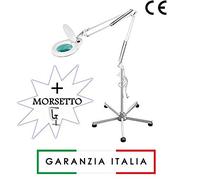 Marcucci Lente Smart 5 DIOTTRIE Lampada d'Ingrandimento con STATIVO E Morsetto, Luce Fredda Bianca per Estetista, ESTETICA, Laboratorio E LAVORI di PRECISIONE - INGRANDIMENTO