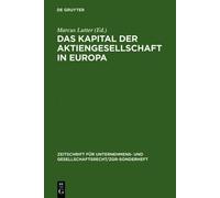 Marcus Lutter Das Kapital der Aktiengesellschaft in Europa (Copertina rigida)