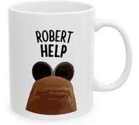 Marcus The Worm Robert Help Meme Tazza, divertente surreale Internet, tazza da caffè Weirdcore, colore rosso cervello regalo per gli amanti dei meme