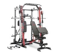 MARCY Smith Machine, gabbia multiuso per squat e sistema di allenamento in palestra a casa, con barra per trazioni, autoportante e stazione per mine antiuomo