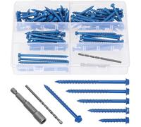 Mardatt 102 viti per calcestruzzo da 3/16", 5 misure, viti per calcestruzzo esagonale, viti per calcestruzzo, ancoraggi con punte e presa esagonale, muratura autoapping per l'ancoraggio