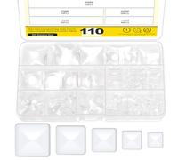 Mardatt 110 cabochon quadrati in vetro trasparente, 5 dimensioni, con retro piatto, a cupola, in vetro trasparente, quadrati, per la creazione di gioielli, foto, ciondoli artigianali