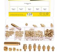 Mardatt 138 inserti filettati in ottone con set di punte per il calore, M2 M2.5 M3 M4 M5 femmina, filettatura metrica e dadi hardware