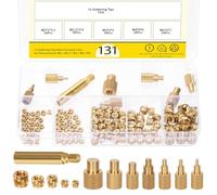 Mardatt 138 inserti filettati in ottone con set di punte per il calore, M2 M2.5 M3 M4 M5 femmina, filettatura metrica e dadi hardware