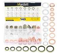 Mardatt 143 pezzi, kit di guarnizione per olio, alluminio, rame, metallo/gomma, olio, guarnizione per rondelle, compatibile con Jeep GM Ford Toyota M10 M11 M12 M14 M18 M20 M22