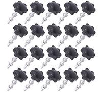 Mardatt 20 Set di pomelli a stella M6 x 50 mm con manopola a mano a vite per serraggio, filettatura maschio e metrica con dadi esagonali in acciaio inox 304 e kit di rondella piatta