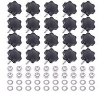 Mardatt 20 Set di pomelli a stella M8 x 30 mm a mano con vite a mano e viti di serraggio a mano, con filettatura maschio e dadi esagonali in acciaio inox 304 e kit di rondella piatta