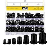 Mardatt 250 pezzi M3 M4 M5 M6 M8 M10 M12 Metrico mezzo corpo strega flangia dadi rivettati, filettatura mezzo acciaio al carbonio esagonale zincato testa piatta, nero