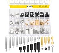 Mardatt 256 distanziatori esagonali M3 maschio femmina, distanziatori esagonali placcati in nichel/ottone/nylon, kit assortito di dadi esagonali filettati maschio-femmina, per il fissaggio di circuiti