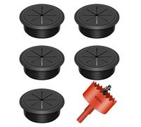 Mardatt 6 occhielli da scrivania da 50 mm con kit sega a tazza, passacavo da scrivania con sega a tazza, per cavi da scrivania con sega a tazza, per cavi da tavolo per casa e ufficio