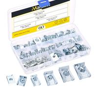 Mardatt 60 dadi in lamiera M4 M5 M6 M8, set di dadi filettati a forma di U, dadi a scatto per cruscotto, rivestimento interno in acciaio al carbonio zincato