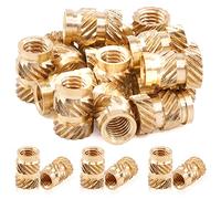Mardatt 60 inserti filettati in ottone M6 x 10 x 7 per inserti in plastica e ottone, stampa 3D, dado zigrinato in ottone con dado per la stampa 3D in plastica
