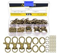 Mardatt Il kit di anelli per chiavi, include anelli a chiave piatta con catena, anelli jump, clasp, estensori per catena per portachiavi fai da te (bronzo)