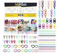 Mardatt Il set di 415 portachiavi colorati include chiusure a moschettone, gancio girevole per occhiello, perno a vite da 4 x 8 mm/5 x 10 mm, estensore per catena da 25 mm/50 mm, anello di salto per