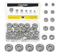 Mardatt Kit assortito di cuscinetti a sfera, 48 pezzi, 693ZZ, 623ZZ, 624ZZ, 685ZZ, 687ZZ, 627ZZ, 627ZZ, cuscinetti di precisione in acciaio e cuscinetti a sfera a doppia schermatura per macchine e