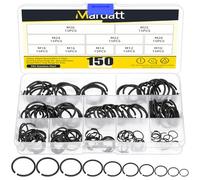 Mardatt Kit di 150 anelli a scatto interni rotondi da 10 mm a 26 mm, 10 misure, anelli di fissaggio rotondi per albero, M10, M12, M14, M16, M18, M20, M22, M24, M25, M26