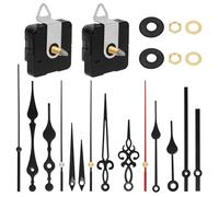 Mardatt Kit di 2 meccanismi per orologio da parete con 5 diverse paia di lancette, parti di ricambio per orologio, movimento a batteria, sistema silenzioso per orologio da parete (20 mm)