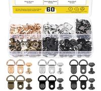 Mardatt Kit di 60 ganci per lacci delle scarpe, 6 colori, fibbie con occhiello a D con rivetti a testa esagonale, per arrampicata, escursionismo, campeggio