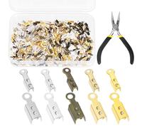 Mardatt Kit di 601 terminali pieghevoli per cavi, 1,2 x 4,5 mm, 2,5 x 6 mm, 5 colori, estremità a crimpare, estremità a nastro, connettori per gioielli, bracciali, collane, gioielli fai da te