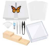 Mardatt Kit di strumenti per la realizzazione di campioni di insetti, kit per appuntare gli insetti con blocco per insetti, bacheca per insetti, spilli per insetti, carta per pressare le ali, custodia