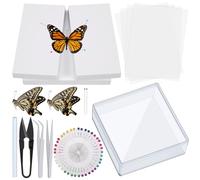 Mardatt Making Insect Specimen Tools Kit, Insect Display Case with Insect Pins, Insect Pinning Board Tweezers, Scissor, Wings Pressing Paper for Making Insect Specimen (15)