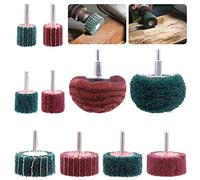 Mardatt - Set di 10 cuscinetti abrasivi non tessuti, per lucidatura a ruote, con gambo da 1/4", accessori per lucidatura a specchio, acciaio inox, rame, alluminio