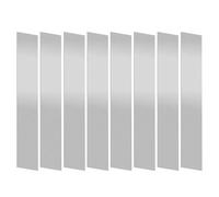 Mardatt Set di 10 strisce in acciaio inox 304, larghezza 1" x 6" lunghezza 0,0015" spessore argento metallo piatto Bar Shim Stock Sheet Gap Filler Trim per parete, camino, bordo specchio e decorazioni