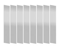 Mardatt Set di 10 strisce in acciaio inox 304, larghezza 1" x 6" lunghezza 0,002" spessore argento metallo piatto Bar Shim Stock Sheet Gap Filler Trim per parete, camino, bordo specchio e decorazioni