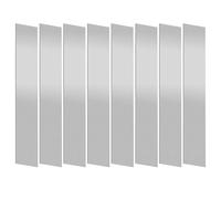 Mardatt Set di 10 strisce in acciaio inox 304, larghezza 1" x 6" lunghezza 0,004" spessore argento metallo piatto Bar Shim Stock Sheet Gap Filler Trim per parete, camino, bordo specchio e decorazioni