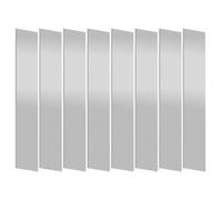 Mardatt Set di 10 strisce in acciaio inox 304, larghezza 1" x 6" lunghezza 0,005" spessore argento metallo piatto Bar Shim Stock Sheet Gap Filler Trim per parete, camino, bordo specchio e decorazioni