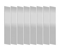 Mardatt Set di 10 strisce in acciaio inox 304, larghezza 1" x 6" lunghezza 0,006" spessore argento metallo piatto bar Shim Stock Sheet Gap Filler Trim per pareti, camino, bordo specchio e decorazioni