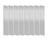 Mardatt Set di 10 strisce in acciaio inox 304, larghezza 1" x 6" lunghezza 0,008" spessore argento metallo piatto Shim Stock Sheet Gap Filler Trim per parete, camino, bordo specchio e decorazioni