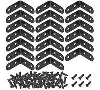 Mardatt - Set di 20 staffe angolari ad angolo retto, in acciaio INOX, 40 x 40 mm, con viti di montaggio per mensole in legno, per sedie, armadietti, mobili