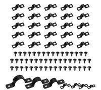 Mardatt Set di 25 morsetti per cinghia a due fori da 8 mm, in acciaio al carbonio, morsetti rigidi a U per cinghia a U, morsetti per condotti con viti autofilettanti per il fissaggio del tubo, nero