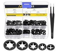 Mardatt Set di 326 dischi di sicurezza a stella a denti interni, dadi di sicurezza rapidi, clip di sicurezza - M2/M2.5/M3/M4/M5