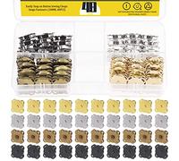 Mardatt - Set di 4 chiusure a bottone, in bronzo, argento, oro, metallo canna di fucile, con chiusura a bottone, per cucito, progetti fai da te, scrapbooking (14 mm)