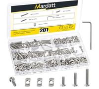 Mardatt T-Nuts with Screws Assortment Kit for 2020 Series Aluminum Extrusion, T Sliding Nut and 12/16/20mm Hex Button Head Screws for Profile Groove (M4)