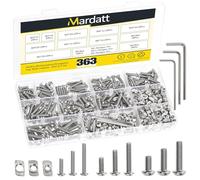 Mardatt T-Nuts with Screws Assortment Kit for 2020 Series Aluminum Extrusion, T Sliding Nut and 12/16/20mm Hex Button Head Screws for Profile Groove (M3/M4/M5)