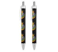 Mardi And Gras Donut - Penna a sfera con stampa a forma di ciambella, retrattile, nera, a punta fine, 0,5 mm, 1/2/4 pezzi