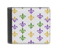 Mardi and Gras Fleurde-Lis Portafoglio Bifold in pelle PU Portafoglio tascabile sottile borsa per donne uomini regali, Stile:, Taglia unica