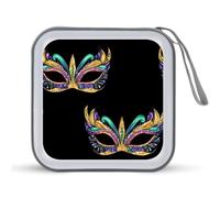 Mardi and Gras Mask CD Case Holder Portable 40 Capacità DVD Wallet Storage Organizer per Auto Viaggi