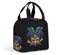 Mardi and Gras Mask Lunch Bag isolato Lunch Box a tenuta stagna borsa termica per lavoro viaggi all'aperto