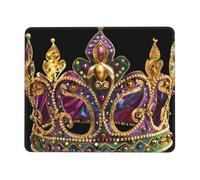 Mardi And Gras Pattern Crown Tappetino Scrivania Antiscivolo Mouse Pad Bordi Cuciti Tappetino per Mouse per Laptop Pc Ufficio 25X30Cm