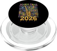 Mardi Gras 2026 Jazz New Orleans Sassofono Masquerade Art PopSockets PopGrip per MagSafe