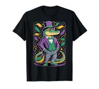 Mardi Gras Aligator King New Orleans Royalty Parade NOLA Maglietta