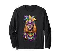 Mardi Gras American Water Spaniel Dog Mask e Perline Maglia a Manica