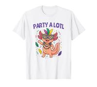 Mardi Gras Axolotl Salamander Divertente Party-alotl Maglietta