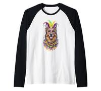 Mardi Gras Belgian Tervuren Dog Maglia con Maniche Raglan