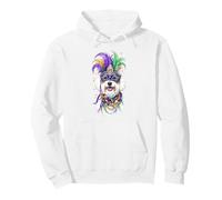 Mardi Gras Bichon Frise Dog Felpa con Cappuccio